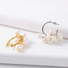 1 Pair Fashion C Shape Patchwork Plating Artificial Pearl Brass Gold Plated Earrings