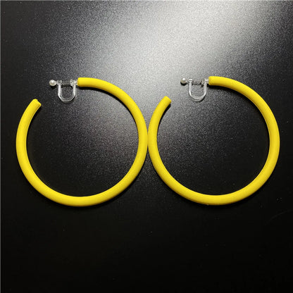 1 Pair Fashion C Shape Solid Color Arylic Ear Studs