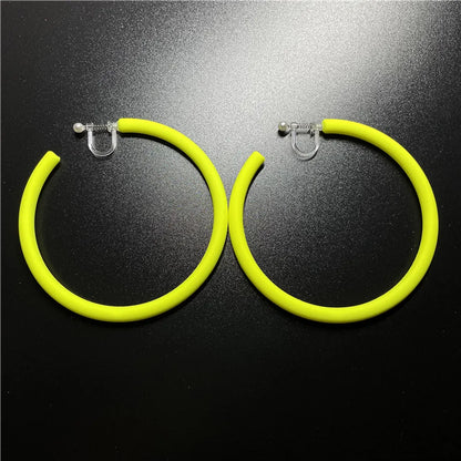 1 Pair Fashion C Shape Solid Color Arylic Ear Studs