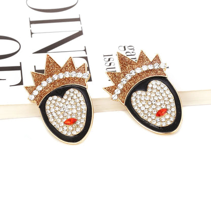 1 Pair Fashion Cartoon Character Alloy Inlay Artificial Diamond Women's Ear Studs