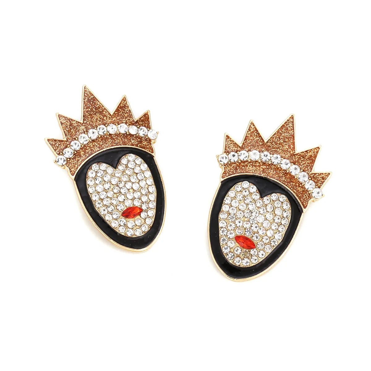 1 Pair Fashion Cartoon Character Alloy Inlay Artificial Diamond Women's Ear Studs