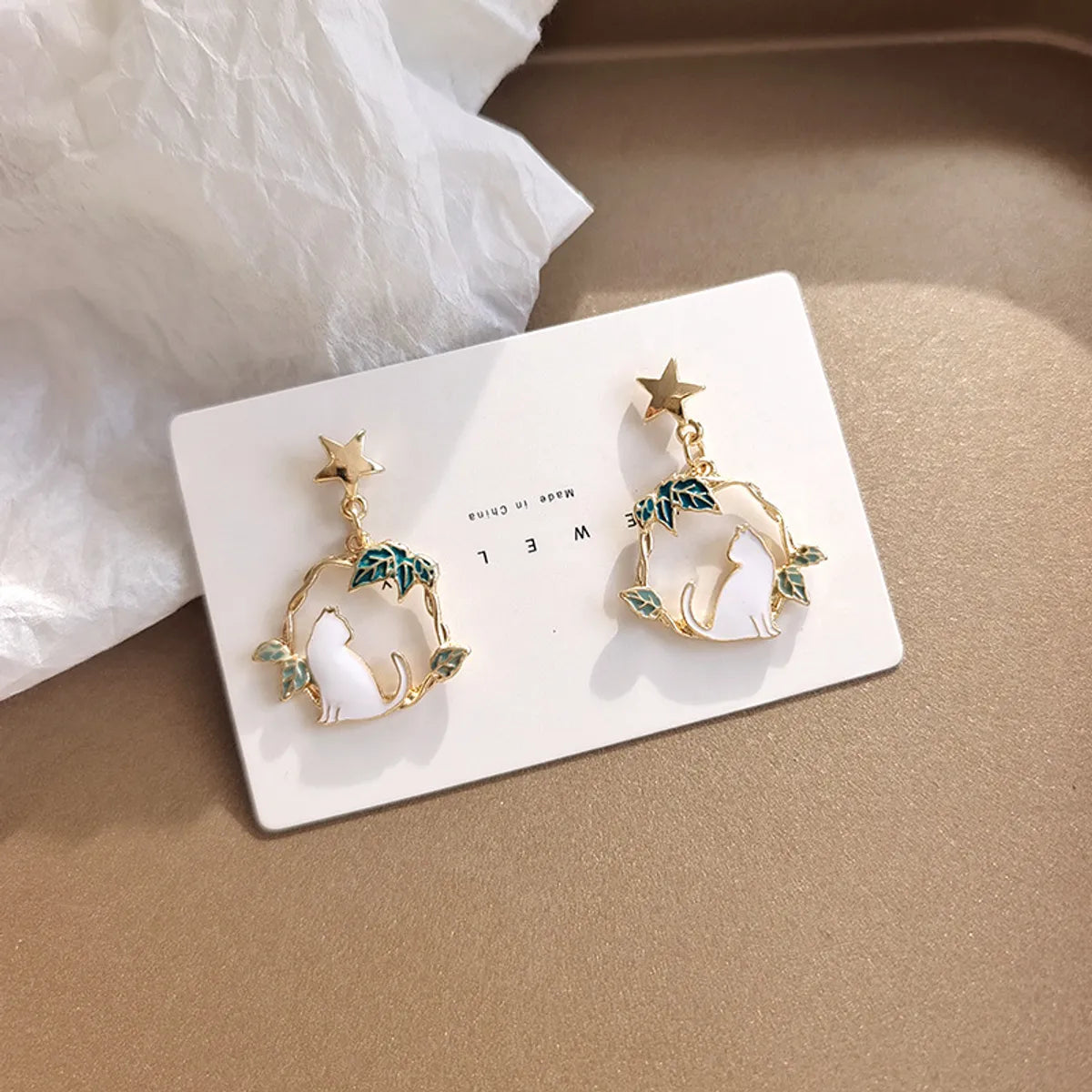 1 Pair Fashion Cat Alloy Plating Women'S Earrings