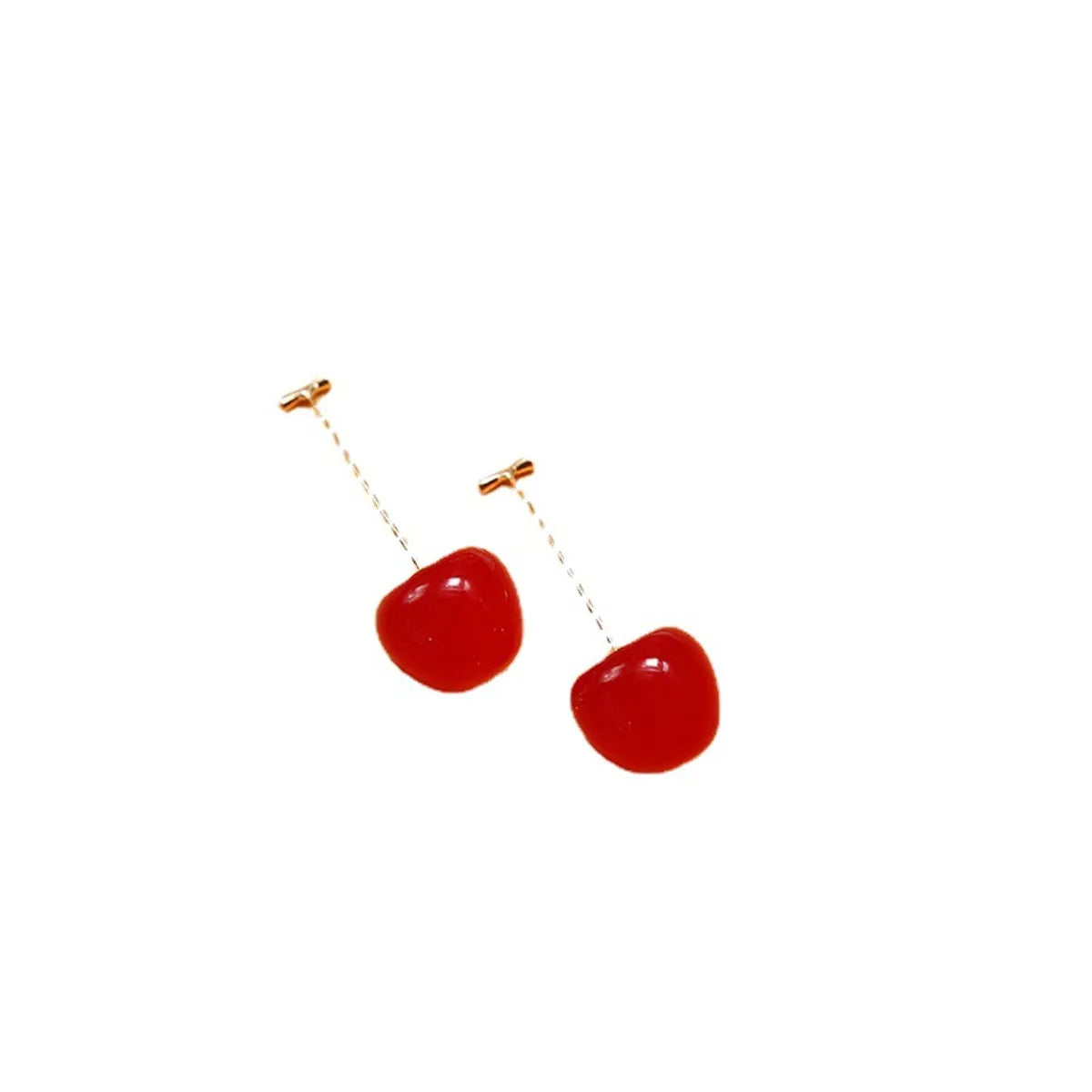 1 Pair Fashion Cherry Alloy Resin Plating Women'S Earrings