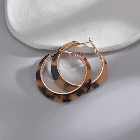 1 Pair Fashion Circle Acetic Acid Sheets Women'S Hoop Earrings