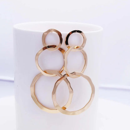 1 Pair Fashion Circle Alloy Plating Women's Drop Earrings