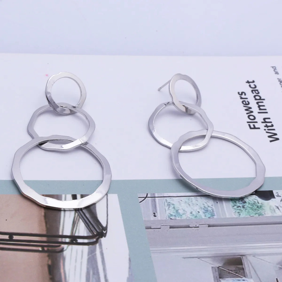 1 Pair Fashion Circle Alloy Plating Women's Drop Earrings