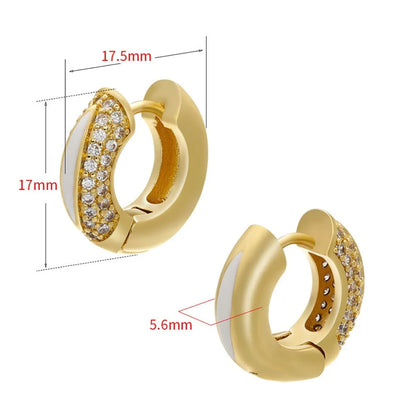 1 Pair Fashion Circle Copper Plating Zircon Earrings