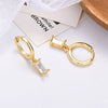 1 Pair Fashion Circle Metal Inlay Zircon Women'S Drop Earrings