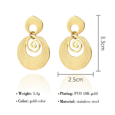 1 Pair Fashion Circle Titanium Steel Plating Drop Earrings