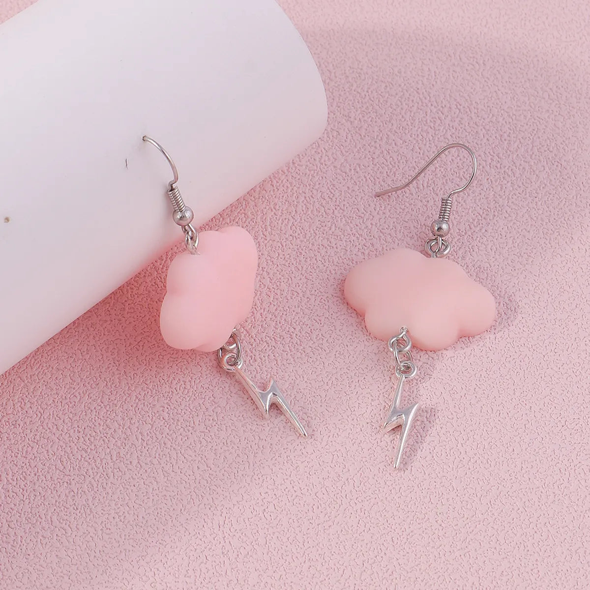 1 Pair Fashion Clouds Lightning Alloy Resin Drop Earrings