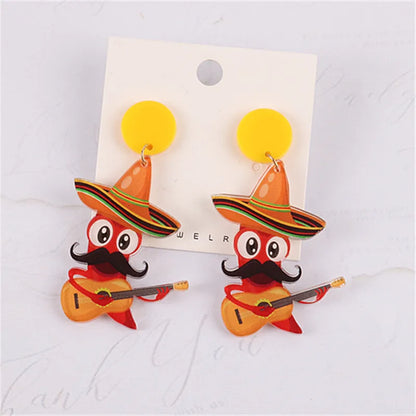 1 Pair Fashion Color Block Arylic Patchwork Women'S Ear Studs