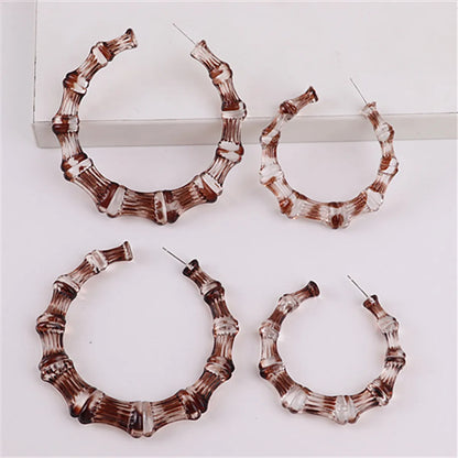 1 Pair Fashion Colorful Transparent Arylic Women's Hoop Earrings