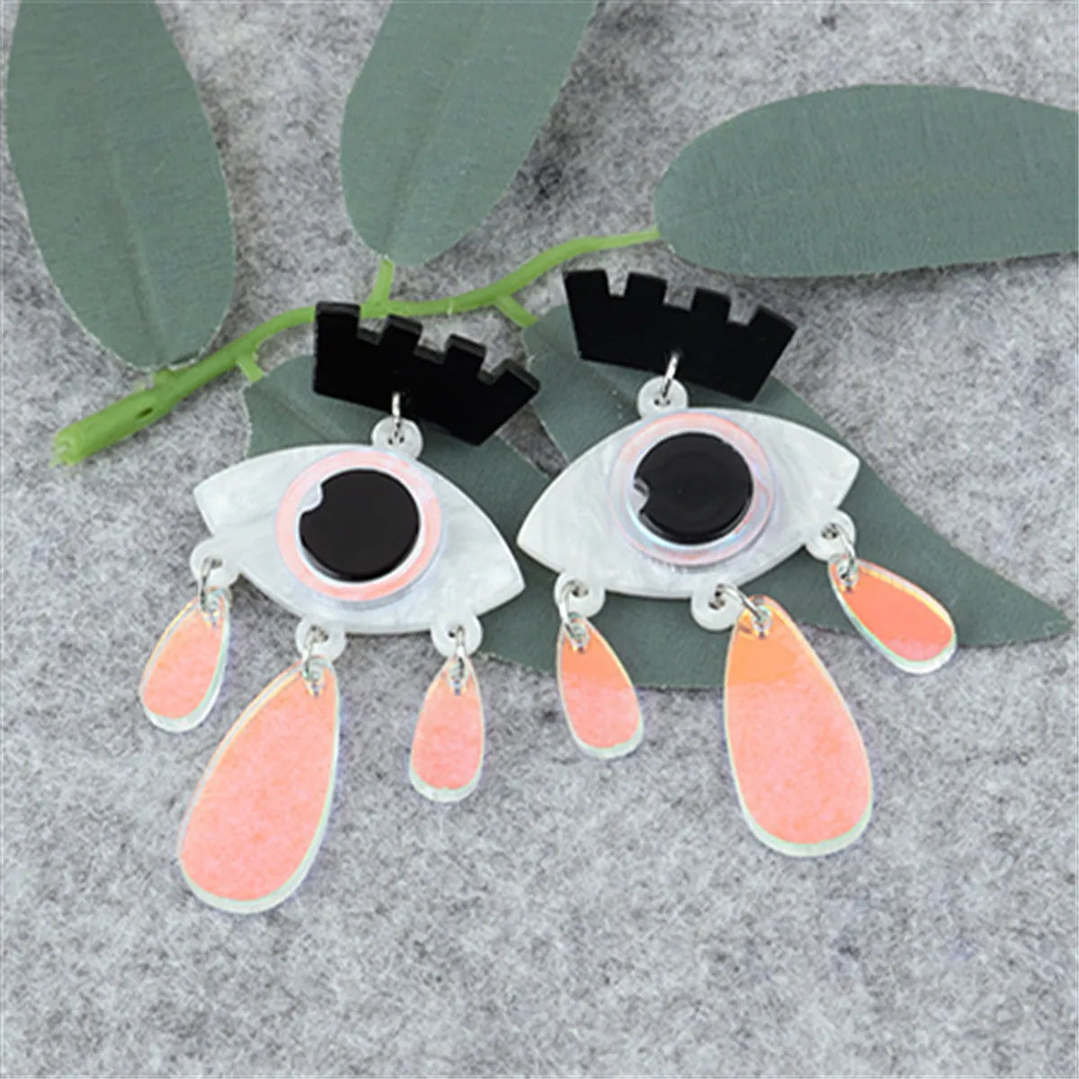 1 Pair Fashion Eye Arylic Patchwork Women'S Drop Earrings