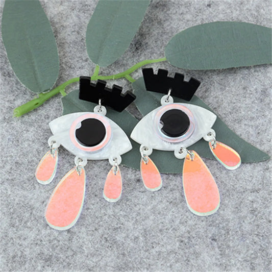 1 Pair Fashion Eye Arylic Patchwork Women'S Drop Earrings