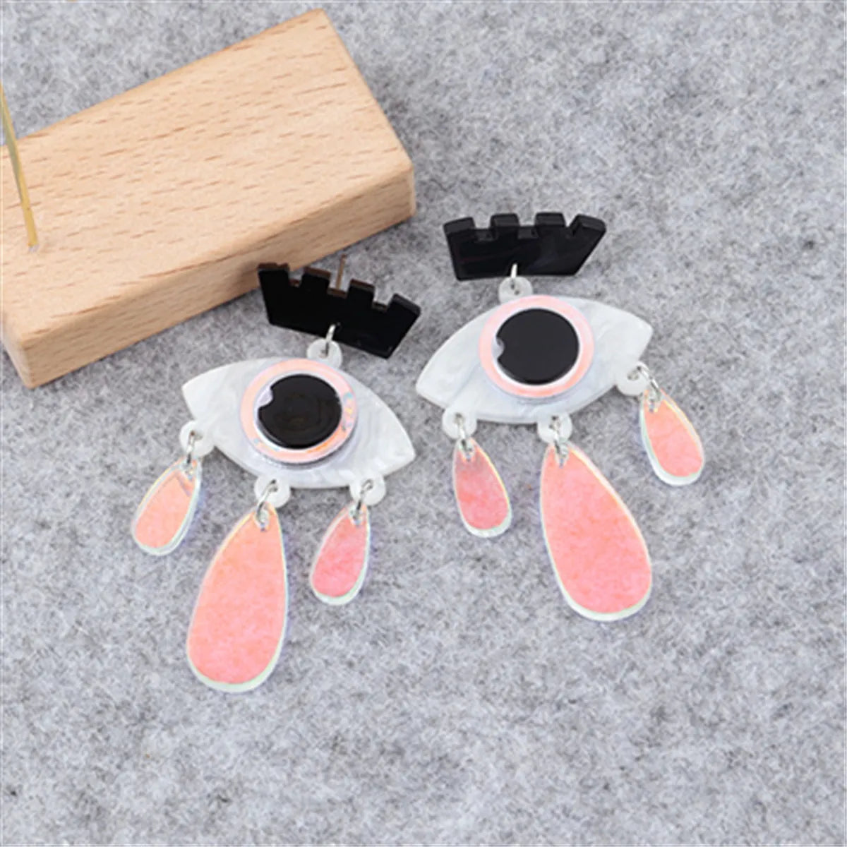 1 Pair Fashion Eye Arylic Patchwork Women'S Drop Earrings