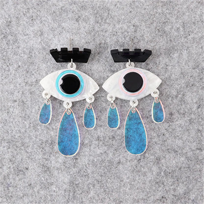 1 Pair Fashion Eye Arylic Patchwork Women'S Drop Earrings