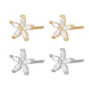 1 Pair Fashion Flower 925 Silver Inlaid Zircon Ear Studs