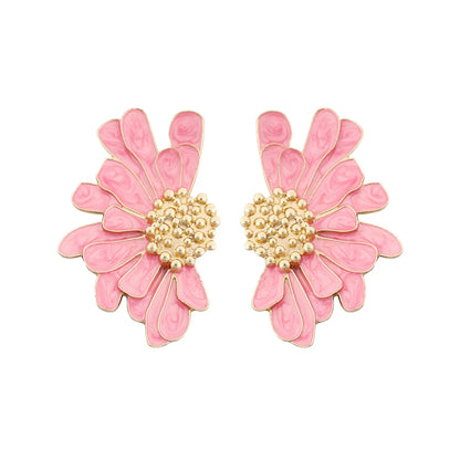 1 Pair Fashion Flower Alloy Enamel Women'S Ear Studs