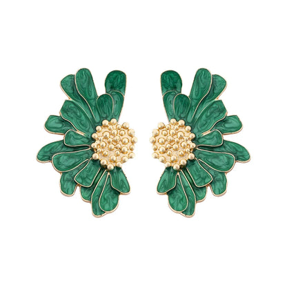 1 Pair Fashion Flower Alloy Enamel Women'S Ear Studs