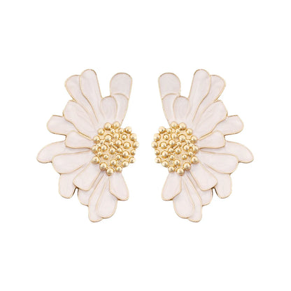 1 Pair Fashion Flower Alloy Enamel Women'S Ear Studs