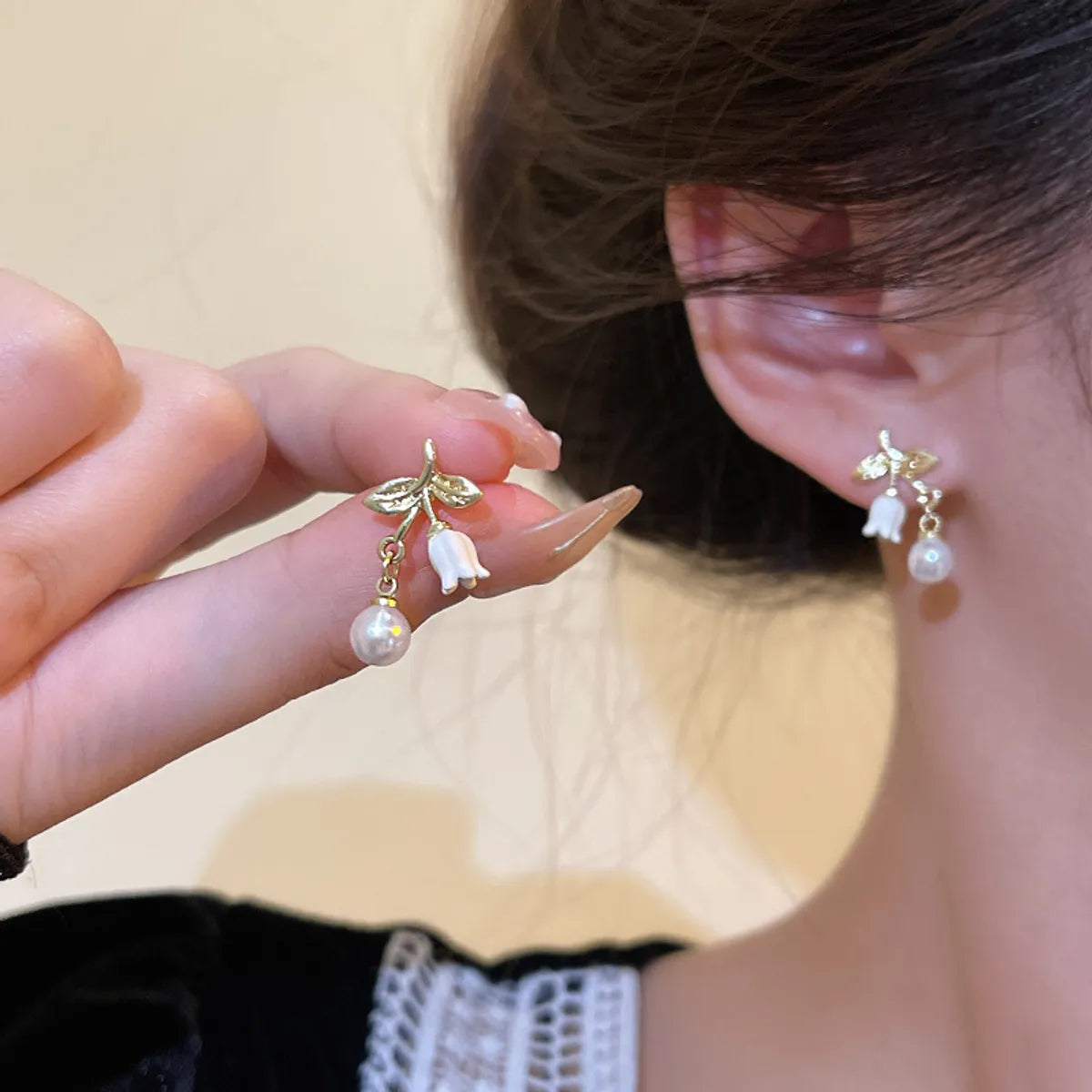 1 Pair Fashion Flower Alloy Patchwork Women's Earrings