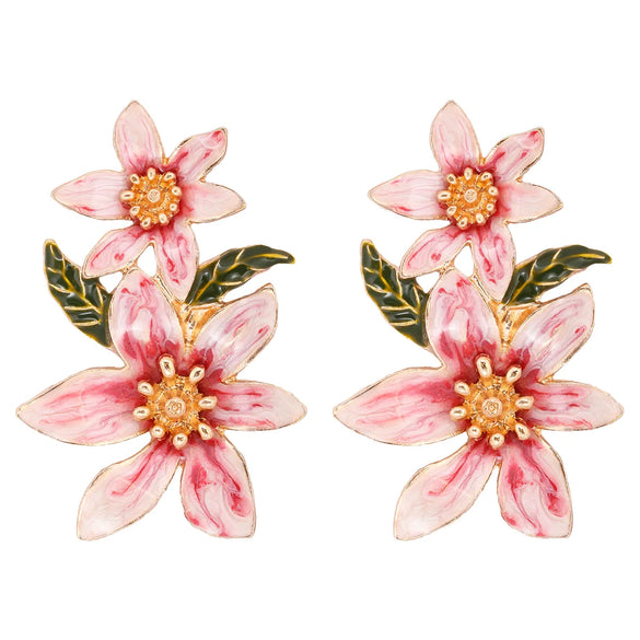 1 Pair Fashion Flower Alloy Plating Women'S Drop Earrings
