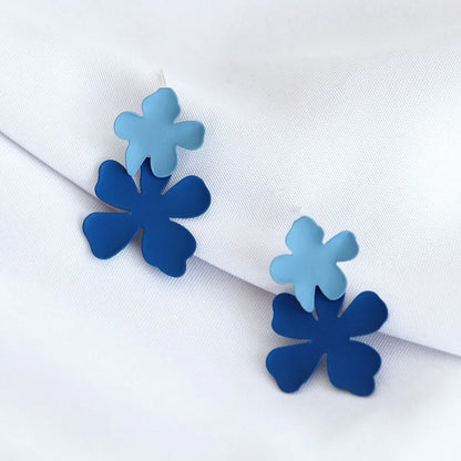 1 Pair Fashion Flower Alloy Stoving Varnish Women's Ear Studs