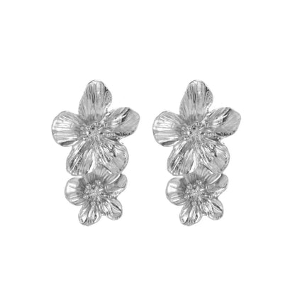 1 Pair Fashion Flower Alloy Drop Earrings