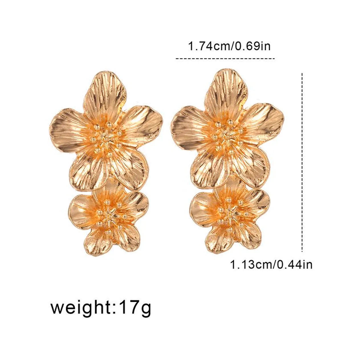 1 Pair Fashion Flower Alloy Drop Earrings