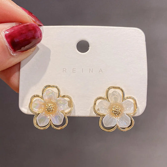 1 Pair Fashion Flower Alloy Women's Ear Studs