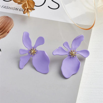 1 Pair Fashion Flower Alloy Ear Studs