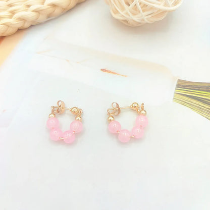 1 Pair Fashion Flower Butterfly Bow Knot Alloy Inlay Artificial Pearls Rhinestones Shell Women'S Earrings