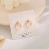 1 Pair Fashion Flower Butterfly Bow Knot Alloy Inlay Artificial Pearls Rhinestones Shell Women'S Earrings