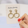 1 Pair Fashion Flower Butterfly Bow Knot Alloy Inlay Artificial Pearls Rhinestones Shell Women'S Earrings