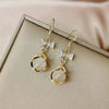 1 Pair Fashion Flower Butterfly Bow Knot Alloy Inlay Artificial Pearls Rhinestones Shell Women'S Earrings