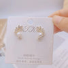 1 Pair Fashion Flower Butterfly Bow Knot Alloy Inlay Artificial Pearls Rhinestones Shell Women'S Earrings