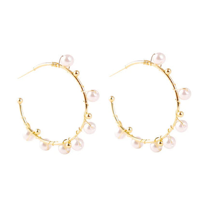 1 Pair Fashion Flower Imitation Pearl Women'S Drop Earrings