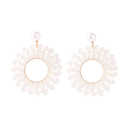 1 Pair Fashion Flower Imitation Pearl Women'S Drop Earrings