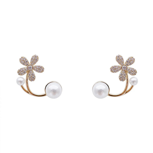 1 Pair Fashion Flower Metal Inlay Artificial Rhinestones Women'S Ear Studs