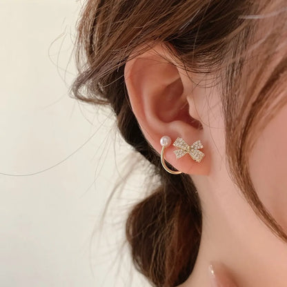 1 Pair Fashion Flower Metal Inlay Artificial Rhinestones Women'S Ear Studs