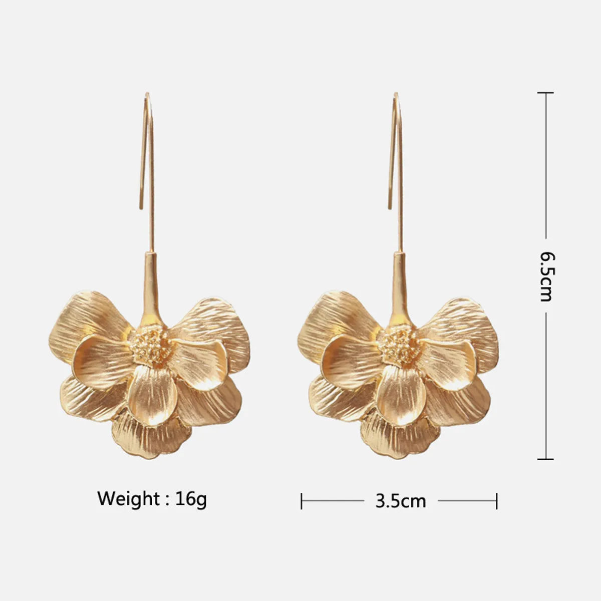 1 Pair Fashion Flower Plating Metal Drop Earrings