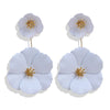 1 Pair Fashion Flower Metal Stoving Varnish Women'S Drop Earrings