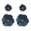 1 Pair Fashion Flower Metal Stoving Varnish Women'S Drop Earrings