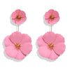 1 Pair Fashion Flower Metal Stoving Varnish Women'S Drop Earrings