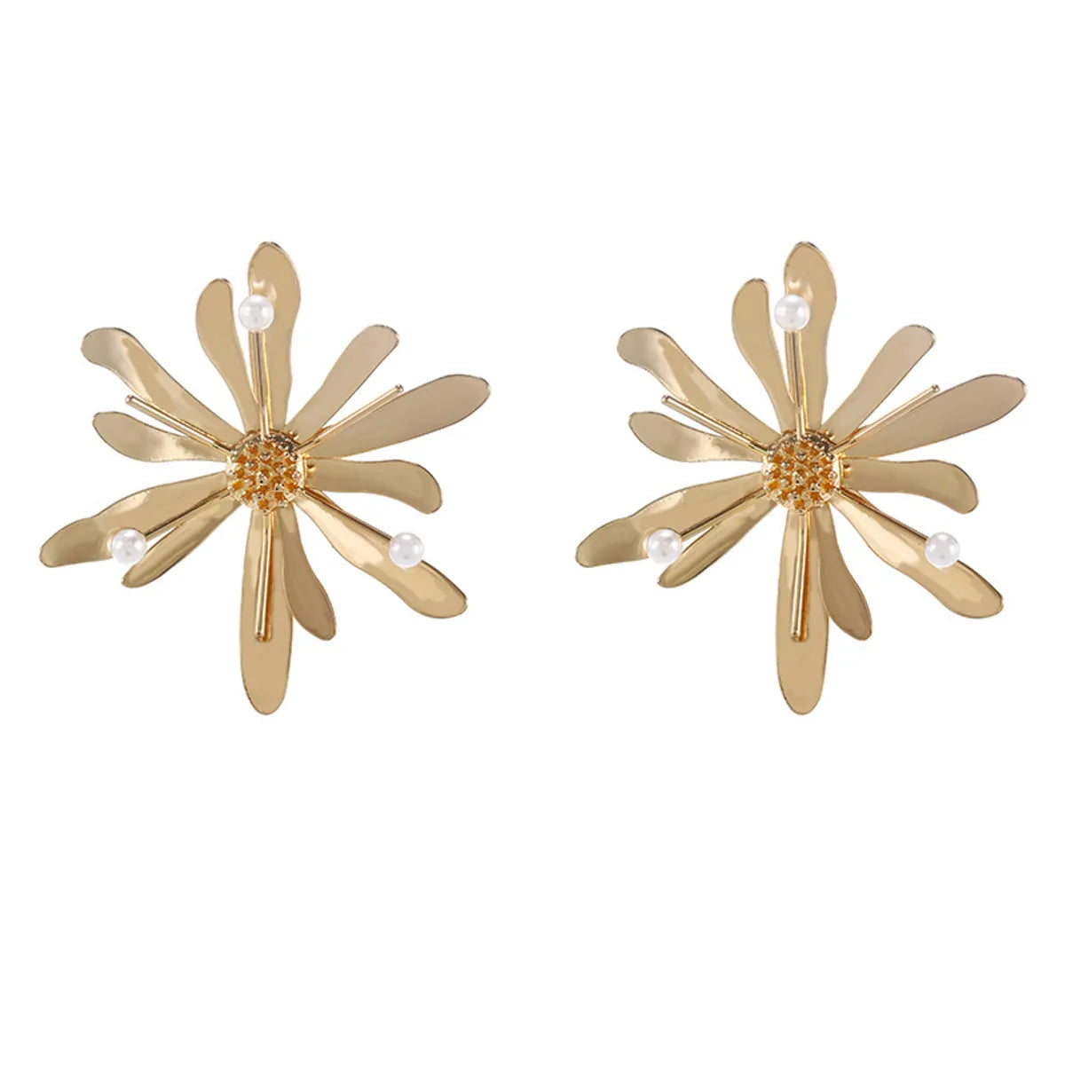 1 Pair Fashion Flower Metal Stoving Varnish Women's Ear Studs