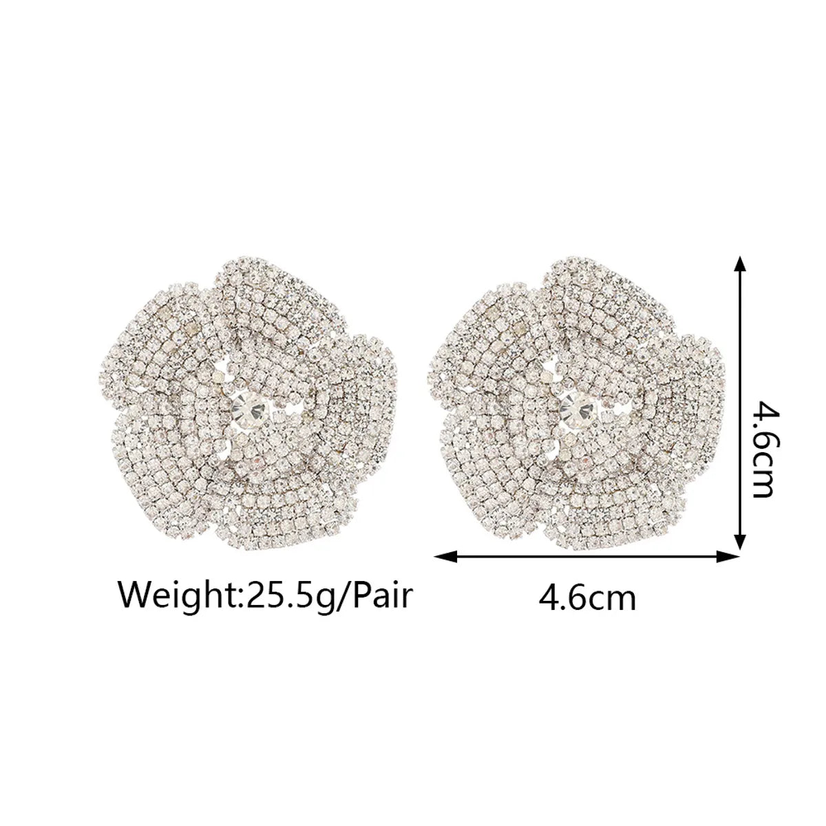 1 Pair Fashion Flower Rhinestone Diamond Women'S Ear Studs