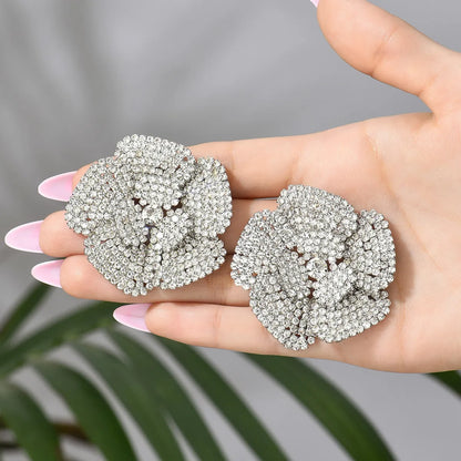 1 Pair Fashion Flower Rhinestone Diamond Women'S Ear Studs