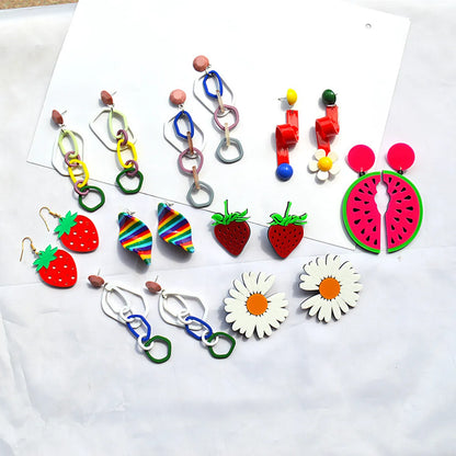 1 Pair Fashion Fruit Arylic Acetic Acid Sheets Women's Drop Earrings