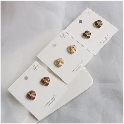 1 Pair Fashion Geometric Alloy Enamel Women's Ear Studs