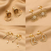 1 Pair Fashion Geometric Alloy Plating Artificial Pearls Rhinestones Women'S Ear Clips